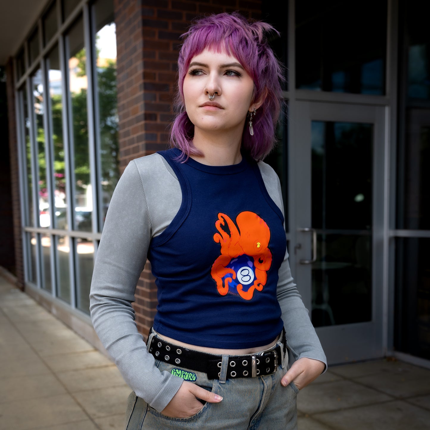 "8-Ball" Octopus (Racer Tank Top)